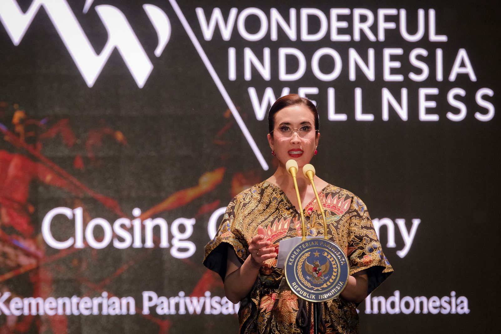 Menteri Pariwisata Widiyanti Putri Wardhana menutup rangkaian acara "Wonderful Indonesia Wellness 2025" di Asram Edupark, Sleman, Yogyakarta, Minggu (30/11/2025).